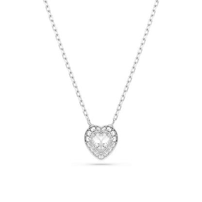 Conjunto Ariana Grande x Swarovski, Tallas mixtas, Corazón, Blanco, Baño de rodio