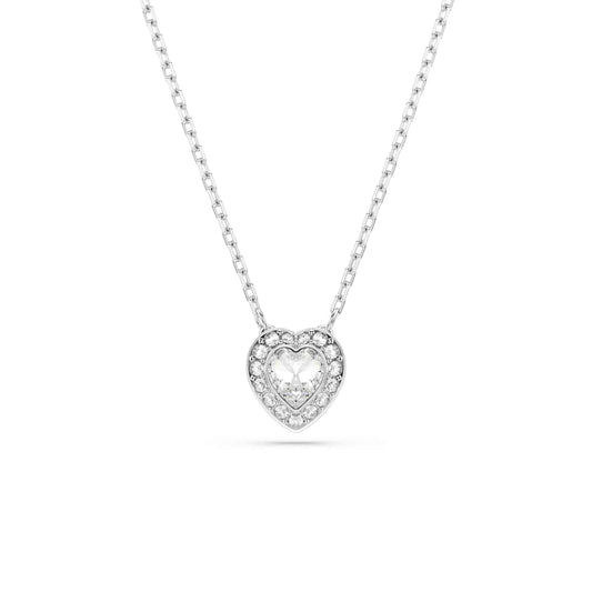 Colgante Ariana Grande x Swarovski, Tallas mixtas, Corazón, Blanco, Baño de rodio