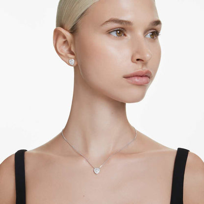 Colgante Ariana Grande x Swarovski, Tallas mixtas, Corazón, Blanco, Baño de rodio