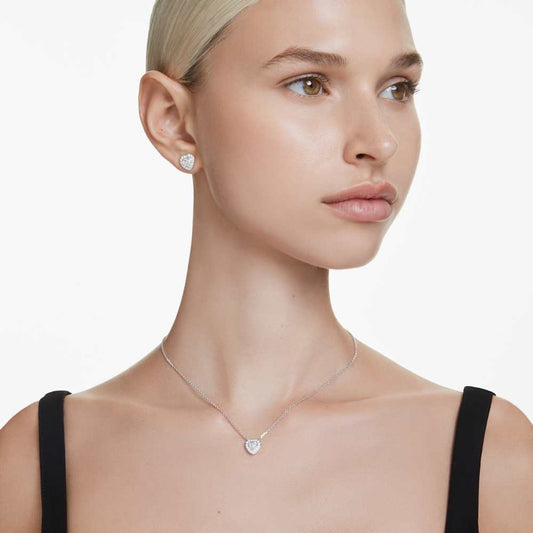 Colgante Ariana Grande x Swarovski, Tallas mixtas, Corazón, Blanco, Baño de rodio