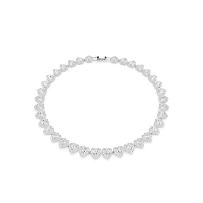 Collar Tennis Ariana Grande x Swarovski, Tallas mixtas, Corazón, Blanco, Baño de rodio