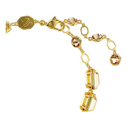 Pulsera Tennis Millenia, Talla octogonal, Caramelo, Baño tono oro