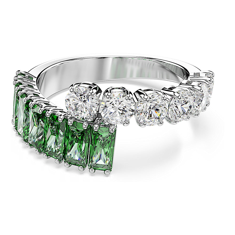 Anillo Matrix, Tallas mixtas, Verde, Baño de rodio