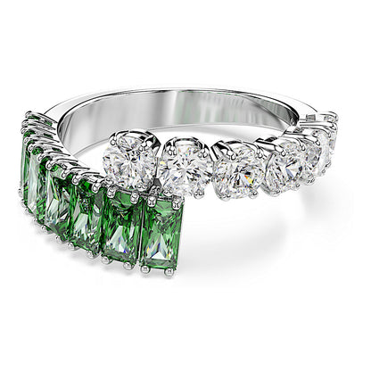 Anillo Matrix, Tallas mixtas, Verde, Baño de rodio