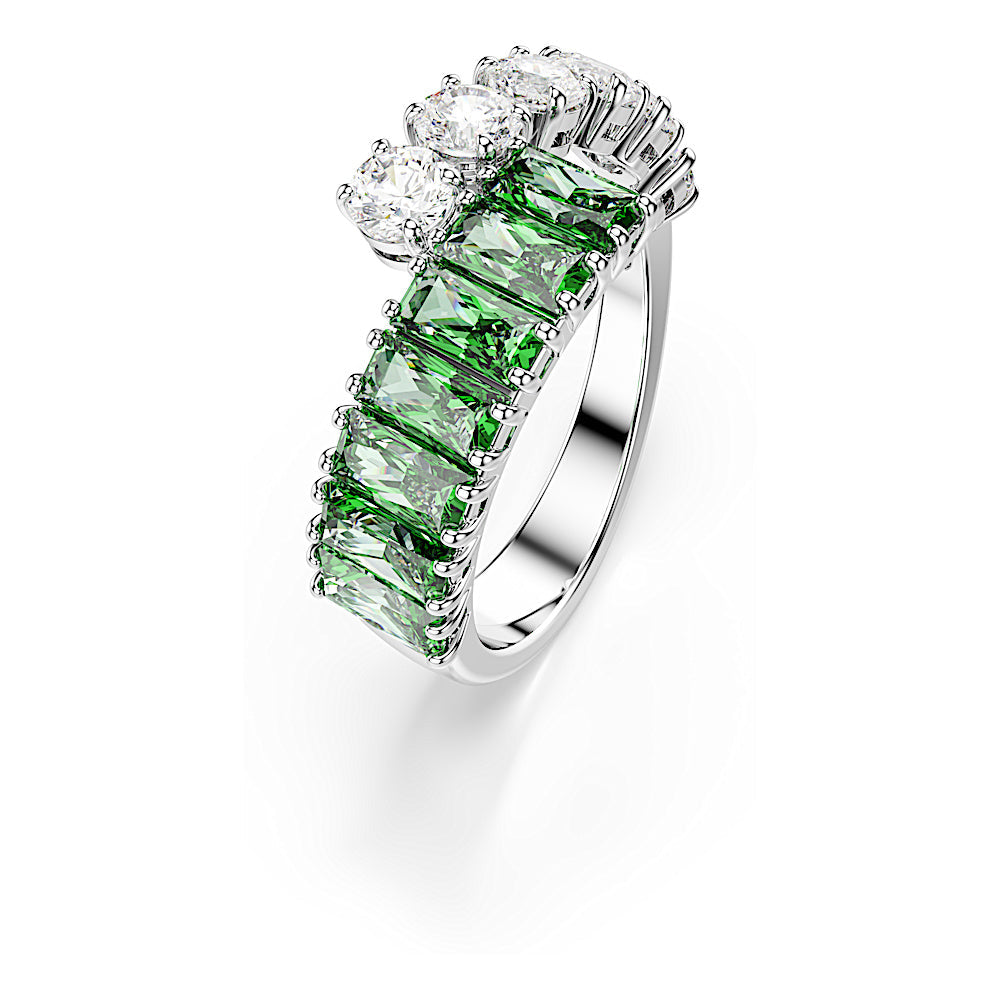 Anillo Matrix, Tallas mixtas, Verde, Baño de rodio