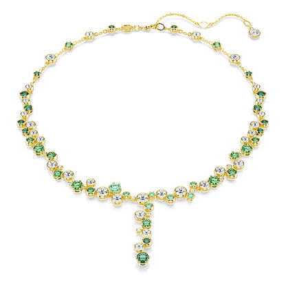 Collar en Y Constella, Tallas mixtas, Verde, Baño tono oro