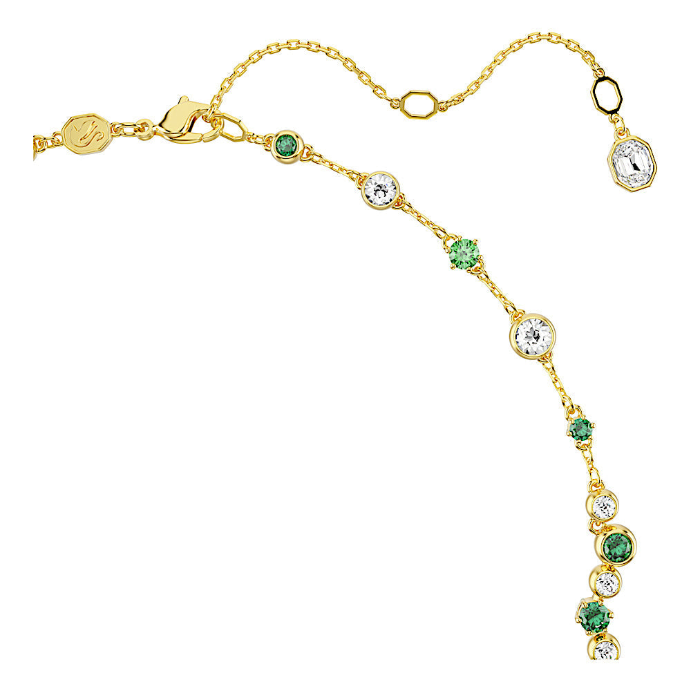 Collar en Y Constella, Tallas mixtas, Verde, Baño tono oro
