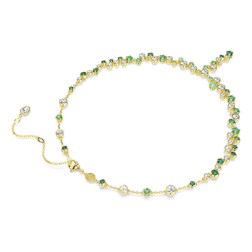 Collar en Y Constella, Tallas mixtas, Verde, Baño tono oro
