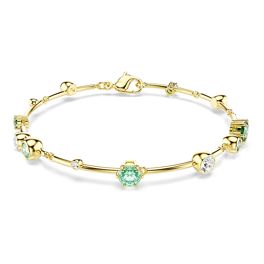 Pulsera Constella, Tallas mixtas, Verde, Baño tono oro