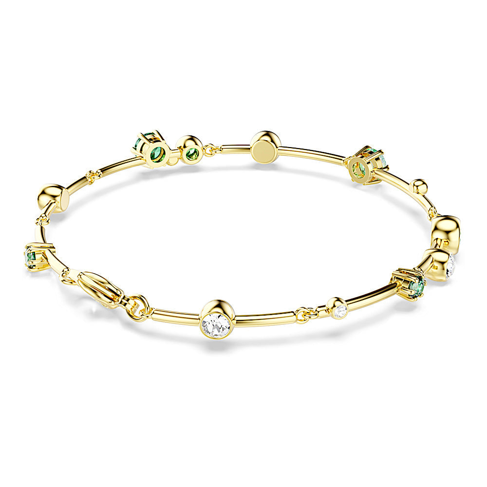 Pulsera Constella, Tallas mixtas, Verde, Baño tono oro