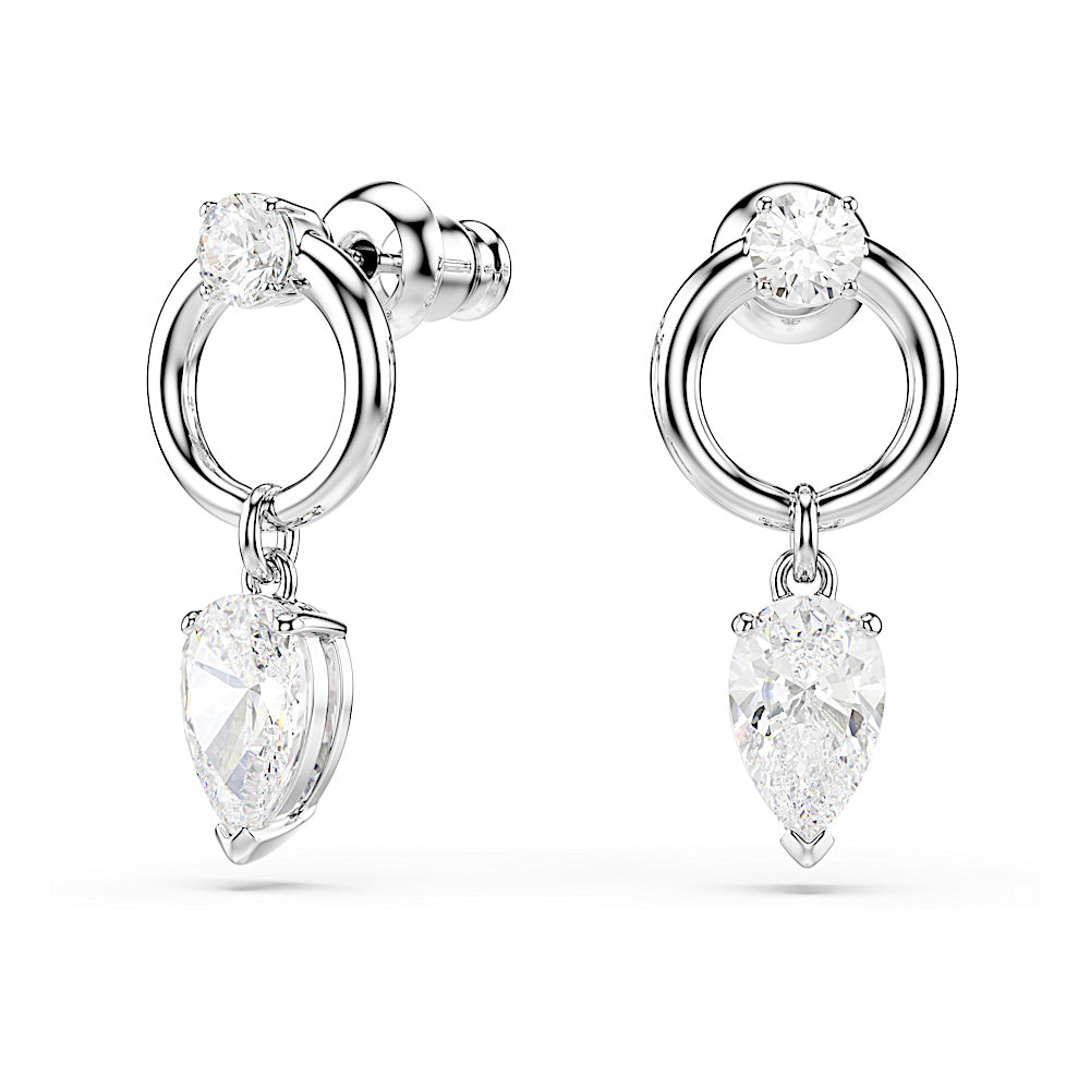 Pendientes Mesmera, Tallas mixtas, Blancos, Baño de rodio