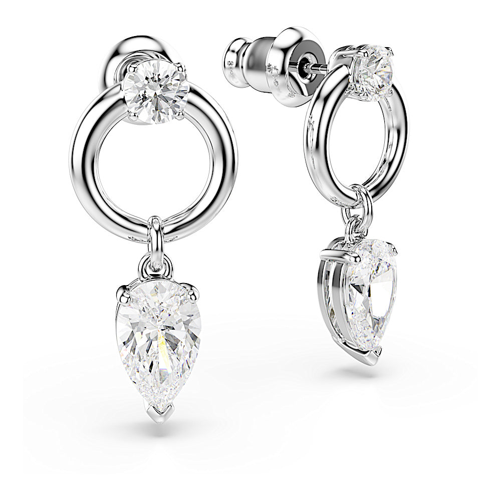 Pendientes Mesmera, Tallas mixtas, Blancos, Baño de rodio