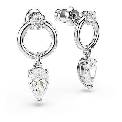 Pendientes Mesmera, Tallas mixtas, Blancos, Baño de rodio