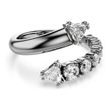 Anillo abierto Sublima, Tallas mixtas, Blanco, Baño de rutenio