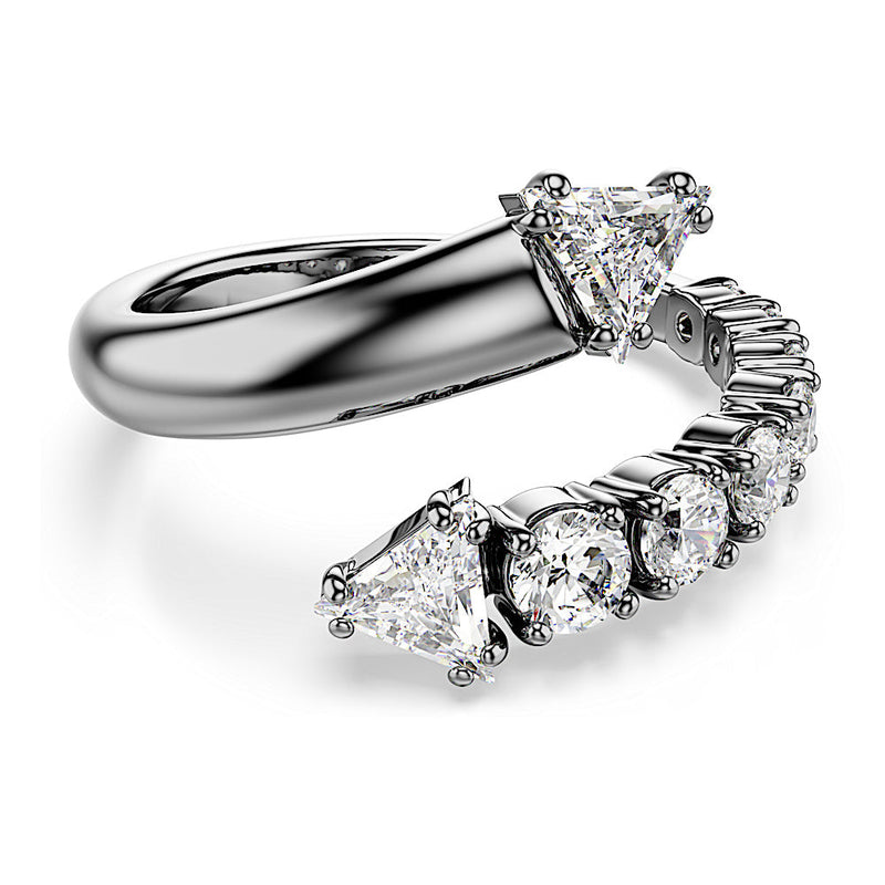 Anillo abierto Sublima, Tallas mixtas, Blanco, Baño de rutenio