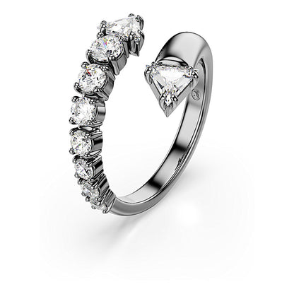 Anillo abierto Sublima, Tallas mixtas, Blanco, Baño de rutenio