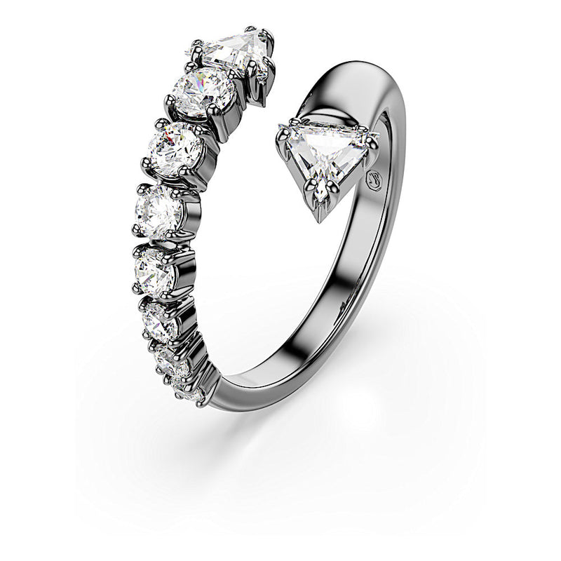 Anillo abierto Sublima, Tallas mixtas, Blanco, Baño de rutenio