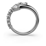 Anillo abierto Sublima, Tallas mixtas, Blanco, Baño de rutenio