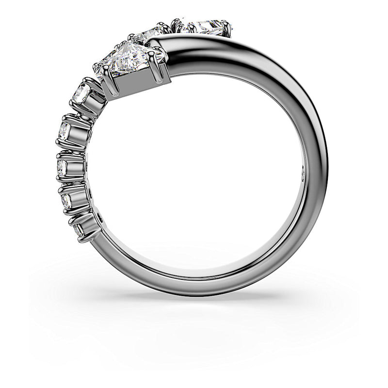 Anillo abierto Sublima, Tallas mixtas, Blanco, Baño de rutenio