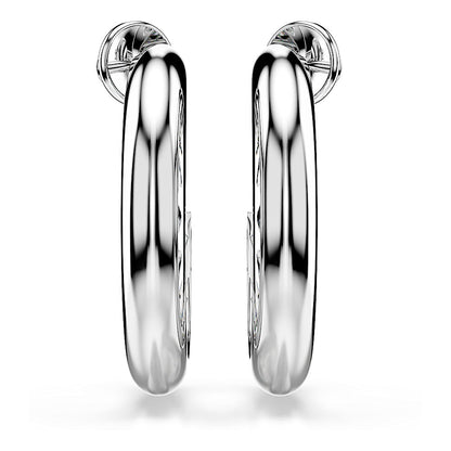 Pendientes de aro Sublima, Blancos, Baño de rodio