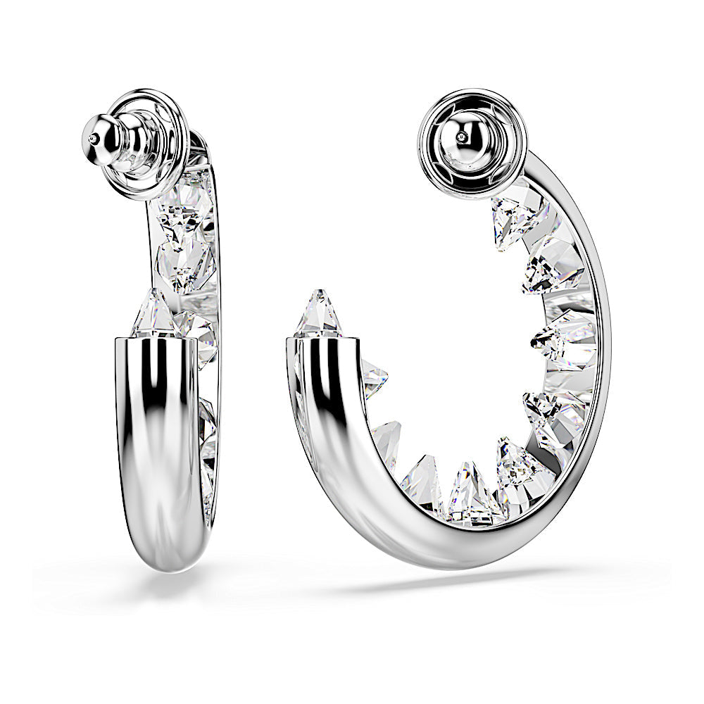 Pendientes de aro Sublima, Blancos, Baño de rodio