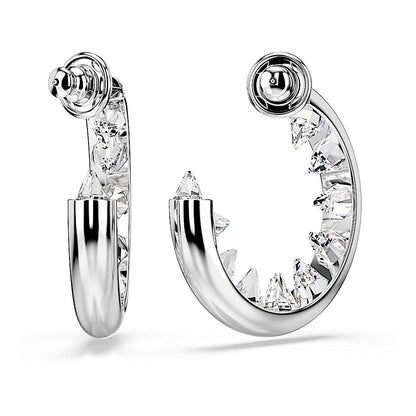 Pendientes de aro Sublima, Blancos, Baño de rodio