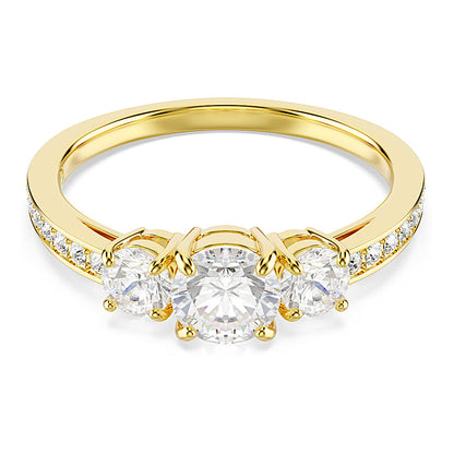 Anillo Stilla Attract, Talla redonda, Blanco, Baño tono oro