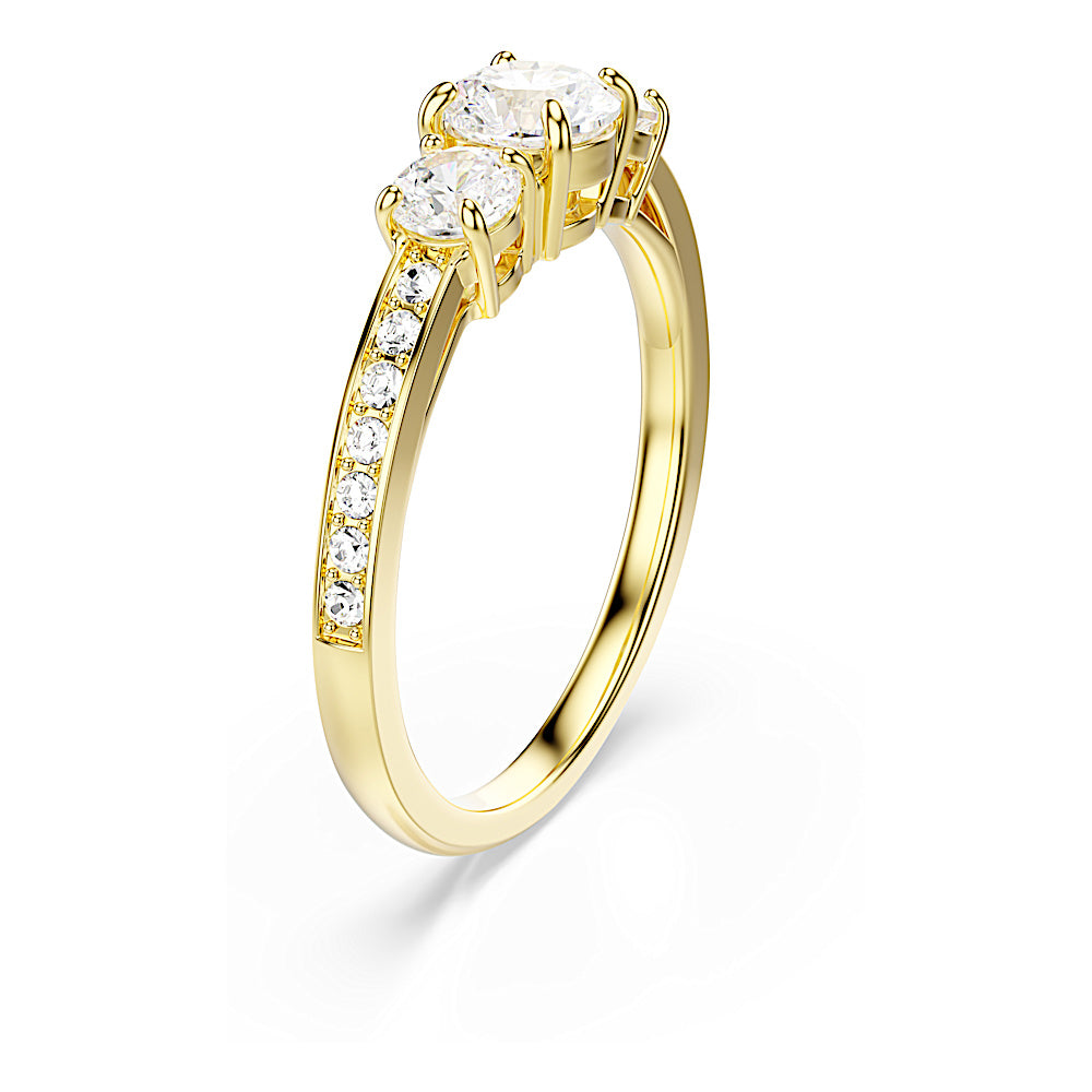 Anillo Stilla Attract, Talla redonda, Blanco, Baño tono oro