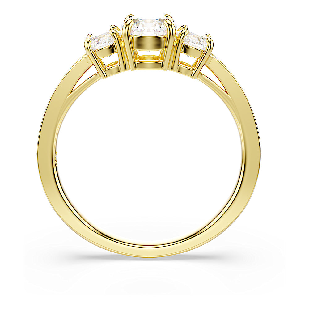Anillo Stilla Attract, Talla redonda, Blanco, Baño tono oro