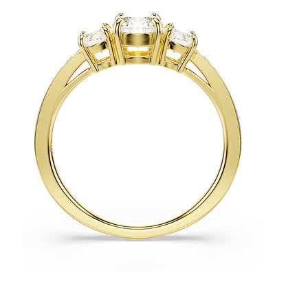 Anillo Stilla Attract, Talla redonda, Blanco, Baño tono oro