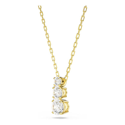 Colgante Stilla Attract, Talla redonda, Blanco, Baño tono oro