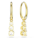 Pendientes de aro Stilla Attract, Talla redonda, Blancos, Baño tono oro