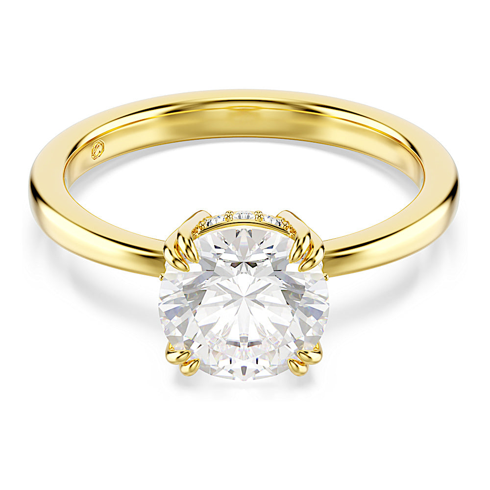 Anillo de cóctel Stilla Attract, Talla redonda, Blanco, Baño tono oro