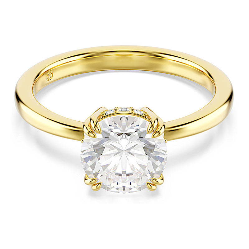 Anillo de cóctel Stilla Attract, Talla redonda, Blanco, Baño tono oro