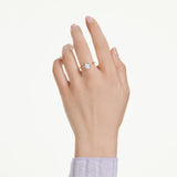 Anillo de cóctel Stilla Attract, Talla redonda, Blanco, Baño tono oro