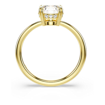Anillo de cóctel Stilla Attract, Talla redonda, Blanco, Baño tono oro