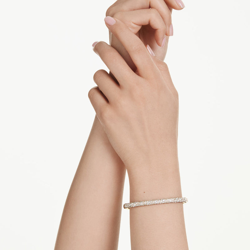 Brazalete Sublima, Pavé nieve, Blanco, Baño tono oro