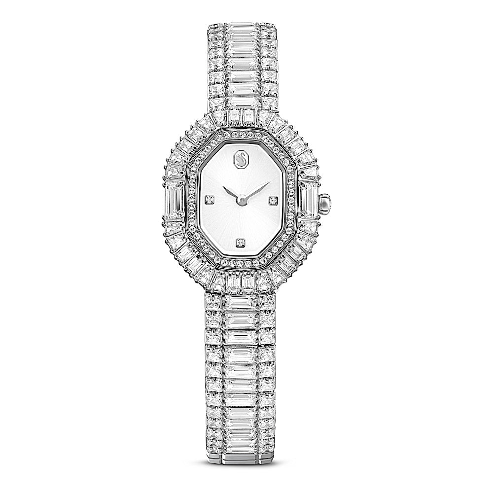 Reloj Matrix Octagon, Talla baguette, Brazalete de metal, Tono plateado, Acero inoxidable
