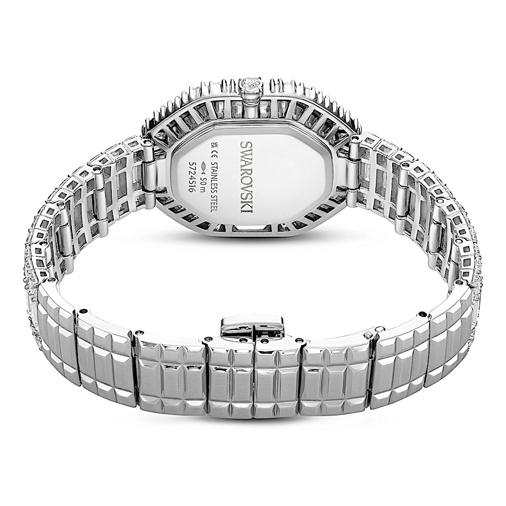 Reloj Matrix Octagon, Talla baguette, Brazalete de metal, Tono plateado, Acero inoxidable