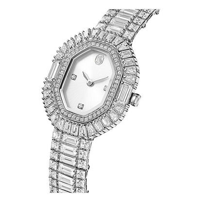 Reloj Matrix Octagon, Talla baguette, Brazalete de metal, Tono plateado, Acero inoxidable