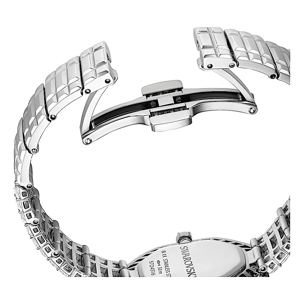 Reloj Matrix Octagon, Talla baguette, Brazalete de metal, Tono plateado, Acero inoxidable