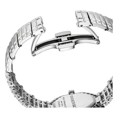 Reloj Matrix Octagon, Talla baguette, Brazalete de metal, Tono plateado, Acero inoxidable