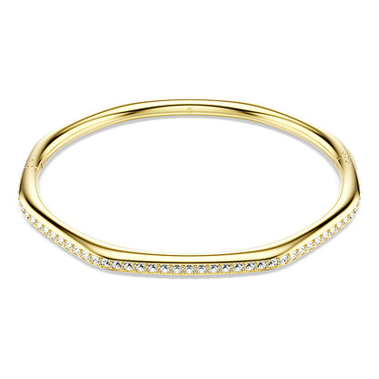 Brazalete Dextera, Forma octagonal, Talla redonda, Blanco, Baño tono oro
