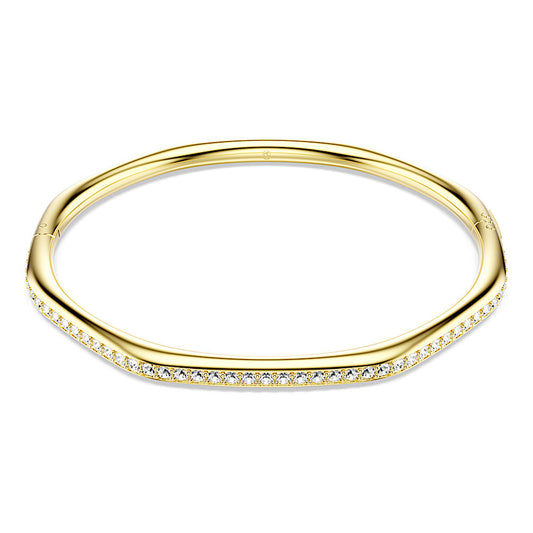 Brazalete Dextera, Forma octagonal, Talla redonda, Blanco, Baño tono oro