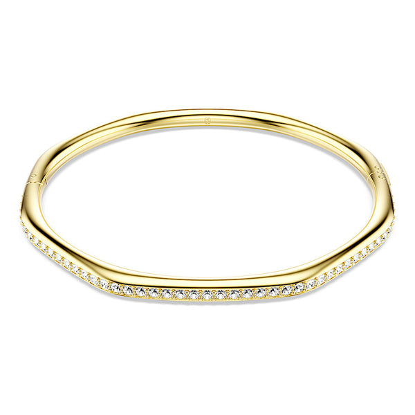 Brazalete Dextera, Forma octagonal, Talla redonda, Blanco, Baño tono oro