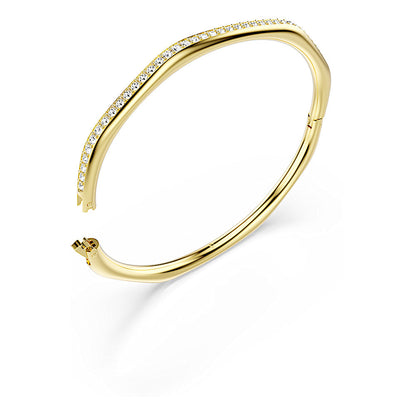 Brazalete Dextera, Forma octagonal, Talla redonda, Blanco, Baño tono oro