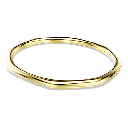 Brazalete Dextera, Forma octagonal, Talla redonda, Blanco, Baño tono oro