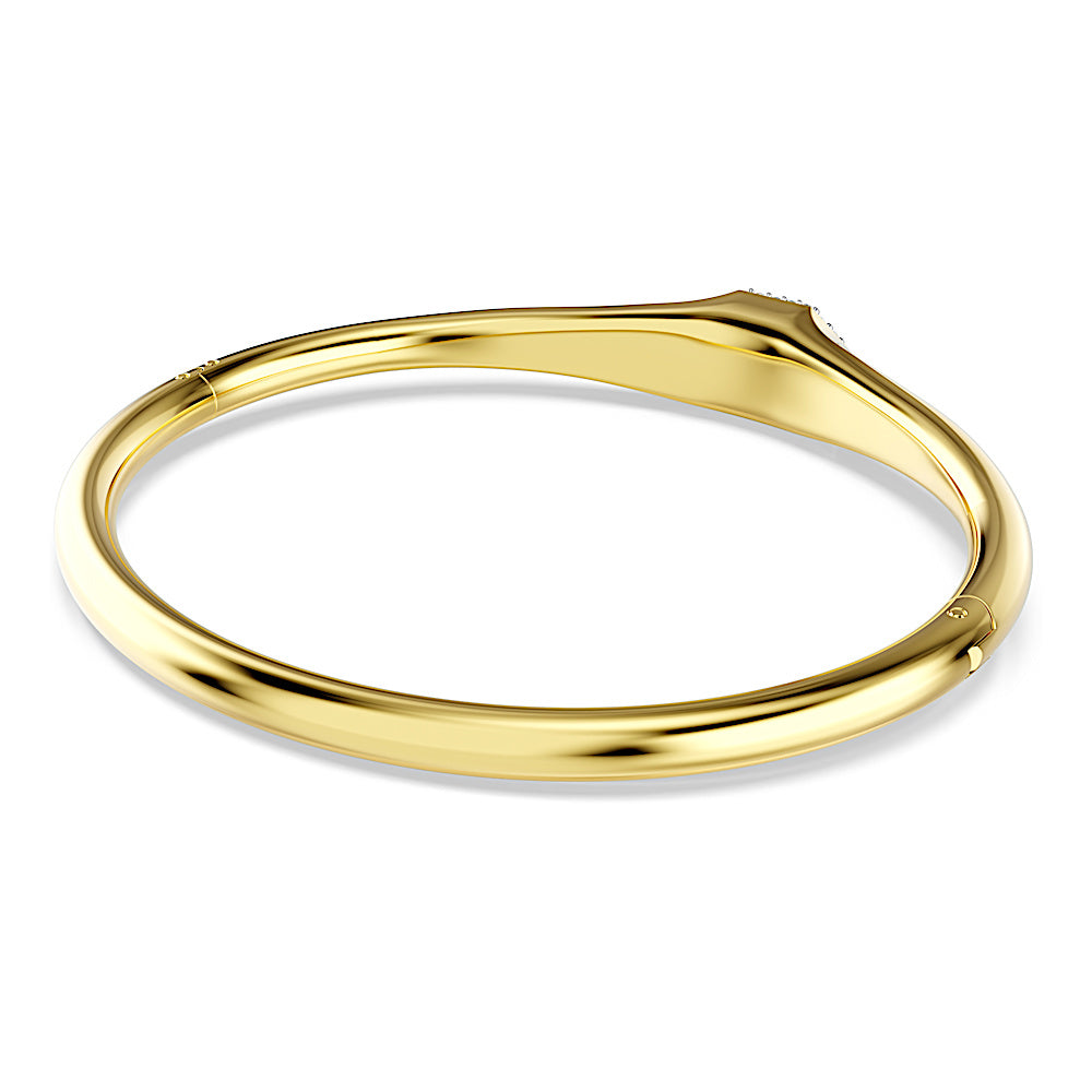 Brazalete Dextera, Talla redonda, Blanco, Baño tono oro