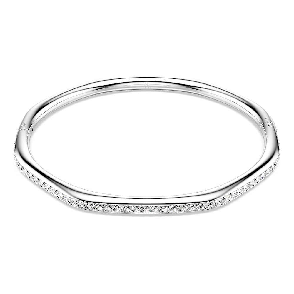 Brazalete Dextera, Forma octagonal, Talla redonda, Blanco, Baño de rodio