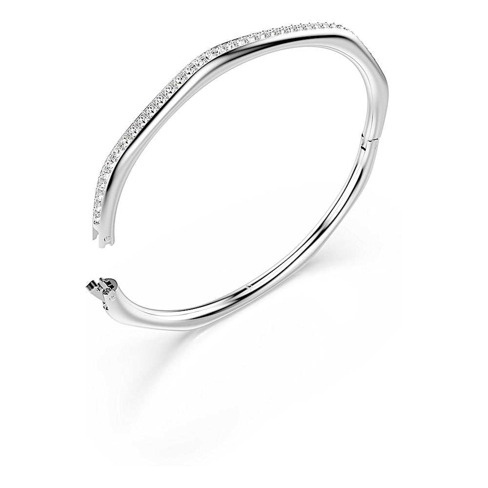 Brazalete Dextera, Forma octagonal, Talla redonda, Blanco, Baño de rodio